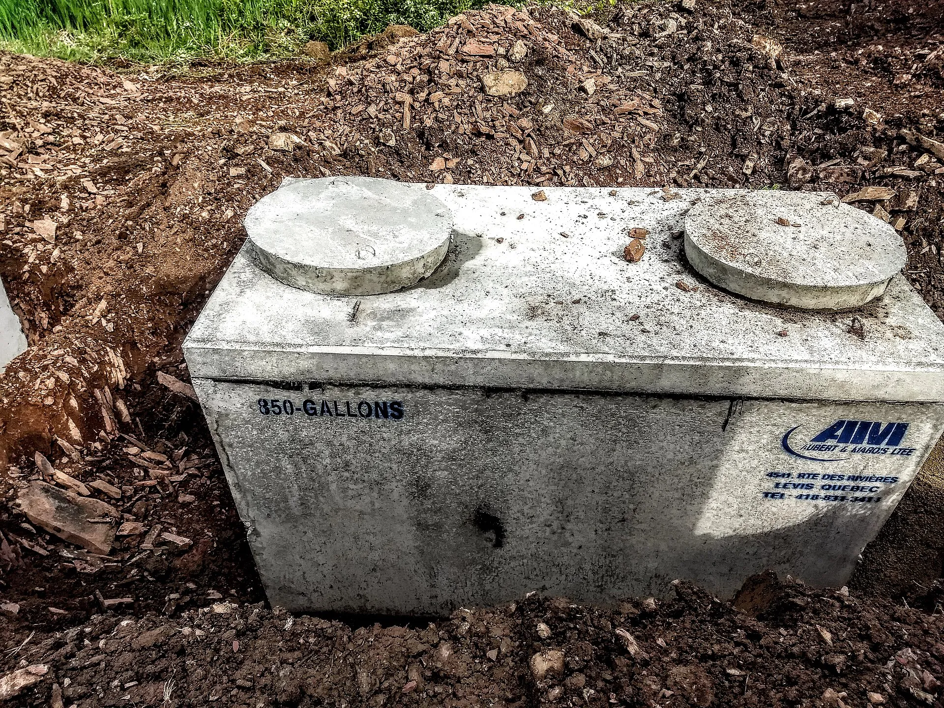 New aerobic septic system being installed on a Comal County Hill Country lot